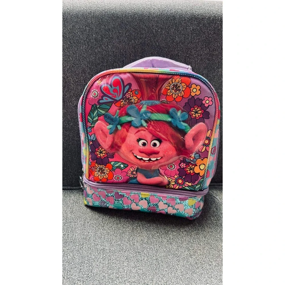 Dreamworks Trolls Lunch Bag Kids One Size Purple Poppy Dual lunch bag